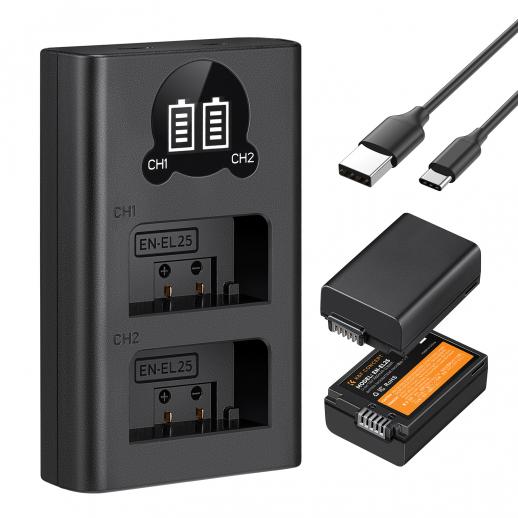 K&F 2X Battries+Dual Charger EN-EL25 K&F KF28.0031 K&F 2X Battries+Dual Charger EN-EL25 K&F KF28.0031