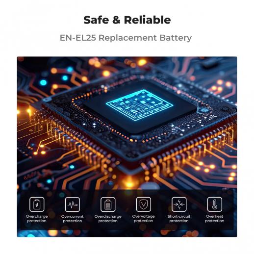 K&F 2X Battries+Dual Charger EN-EL25 K&F KF28.0031 K&F 2X Battries+Dual Charger EN-EL25 K&F KF28.0031