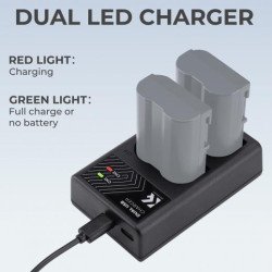 K&F Concept EN-EL15 Dual Channel Camera Battery Charger for Nikon