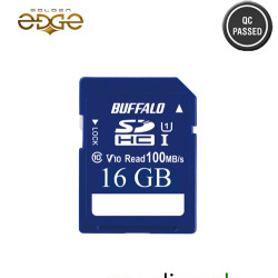 Buffalo 16GB SD Card – 100MB/s, UHS-I, Speed Class 1, V10 Video Support Buffalo 16GB SD Card – 100MB/s, UHS-I, Speed Class 1, V10 Video Support