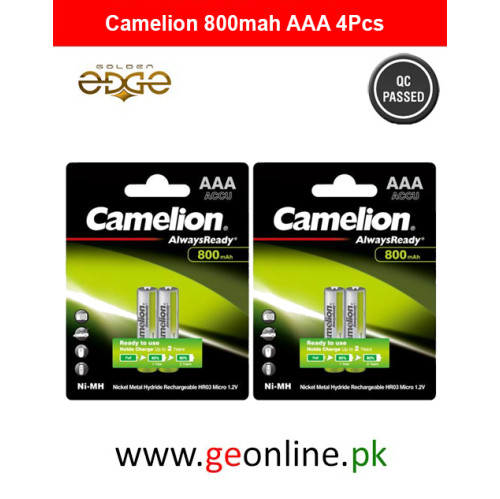 Camelion 800mAh AAA Rechargeable Battery 4 Pack