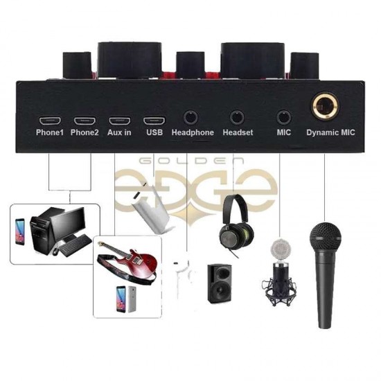 ICON Portable 18 Sound Effects V8 ABS Live Sound Card Set Mobile Phone Computer Game Live Sound Card