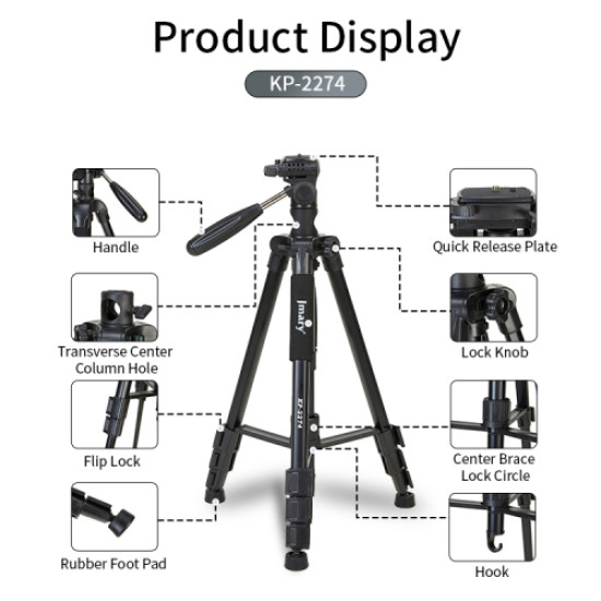 Jmary KP-2274 Professional Overhead Tripod