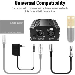 48V Phantom Power Supply with XLR Cable And Adapter 48V Phantom Power Supply with XLR Cable And Adapter
