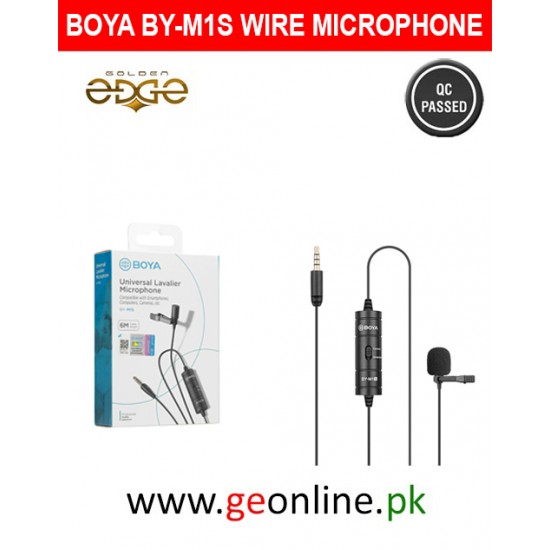 2 Years Warranty - Boya M1S Lavalier Collar Microphone for DSLR & Android Phone BY-M1 Mic