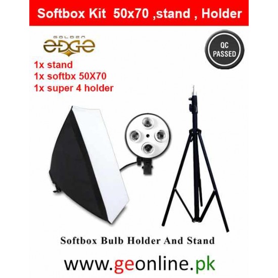 Continues Light Softbox 4 Bulb E27 Kit For Video Lighting 50x70 cm With 8806 Linco Stand