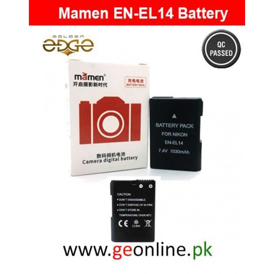 Nikon Camera Mamen Battery En-EL14 For D3100 D3200 DSLR, D5100 DSLR, Coolpix P7700 and Coolpix P7000 Digital