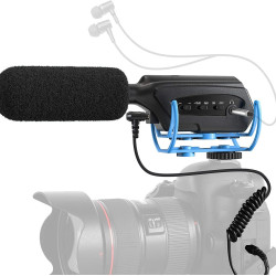 Moukey Video Microphone, Camera Microphone with Monitoring Function, Shotgun Mic Moukey Video Microphone, Camera Microphone with Monitoring Function, Shotgun Mic
