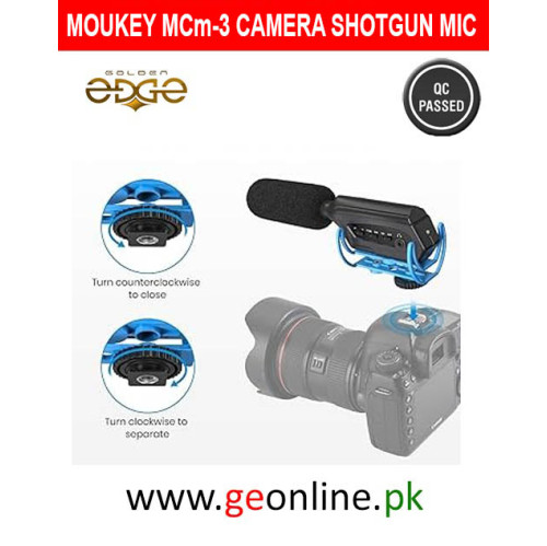 Moukey Video Microphone, Camera Microphone with Monitoring Function, Shotgun Mic