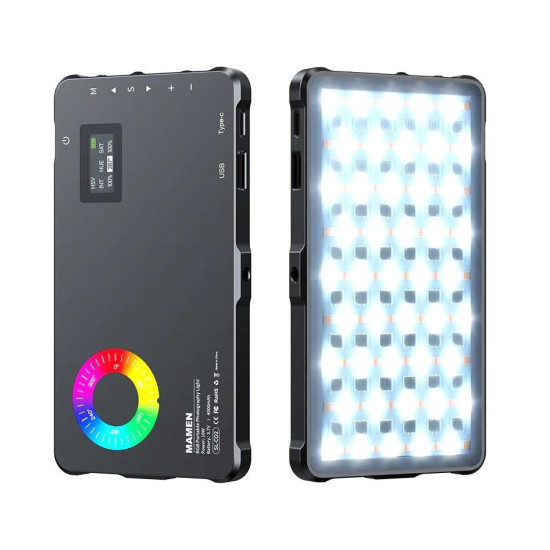 MAMEN SL-C02 Power Bank RGB Photography LED color fill light 2500-9000K special effects