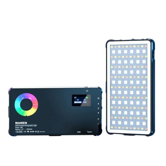 MAMEN SL-C02 Power Bank RGB Photography LED color fill light 2500-9000K special effects