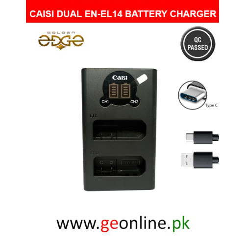 Caisi Dual Battery Charger for Nikon EN-EL14 / EN-EL14a Cameras