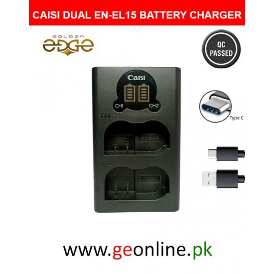 Type C Caisi En-El15 Dual Charger For Nikon Mh-25