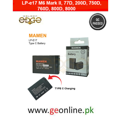 Mamen LP-e17 Type C Battery For EOS RP, Rebel T8i, T7i, T6i, T6s, SL2, SL3, EOS M3, M5, R10, M6 Mark II, 77D, 200D, 750D, 760D, 800D, 8000