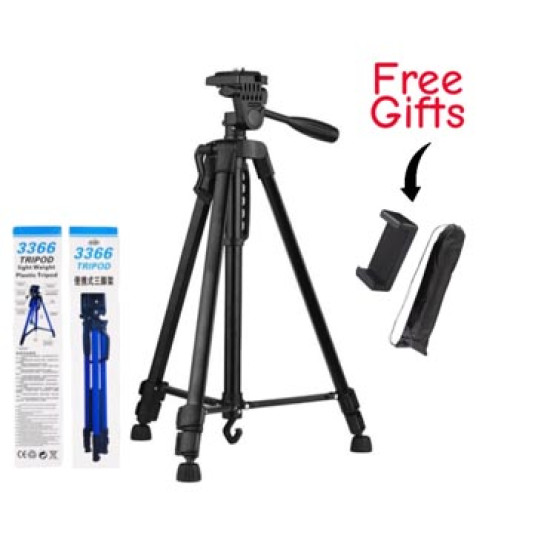Buy Tripod 3366 for DSLR & Mobile – Adjustable Camera Stand | Best Price in Pakistan
