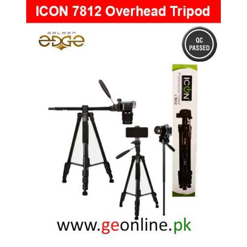 Icon Tripod 7812 Professional Overhead Tripod Plus Monopod Multipurpose For Mobiles, Mirrorless Cameras, DSLR etc
