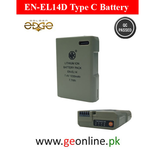 2Pcs Nikon EN-EL14D Type C Batteries + Charger for Nikon DSLR