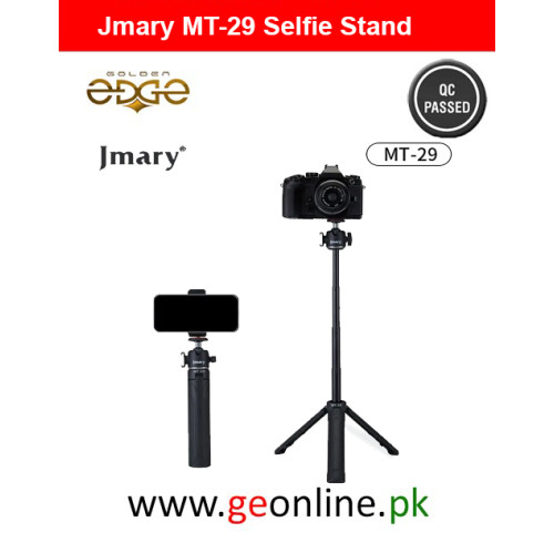 Jmary MT-29 Extendable Selfie Vlogging Tripod Stand For Mobiles and Cameras With 360 Ball Head and Mobile Mount Jmary MT-29 Extendable Selfie Vlogging Tripod Stand For Mobiles and Cameras With 360 Ball Head and Mobile Mount