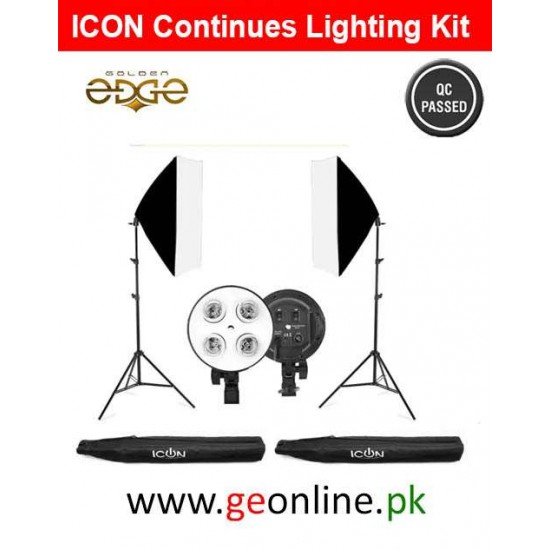 ICON Continues 50x70CM Lighting Four Lamp Softbox Kit With E27 Base Holder Soft Box With 7861 Stands