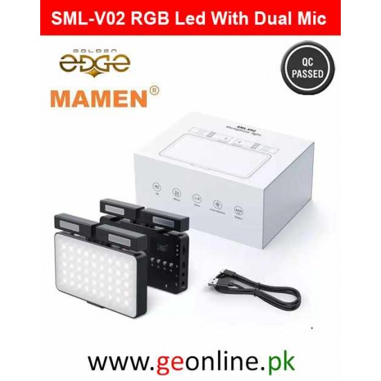 MAMEN SML-V02 Professional Double Microphone RGB and Bi-Color Led Pocket Camera fill light