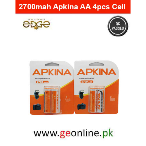 Apkina 2700mAh AA Rechargeable Cells 4pcs – Powerful & Durable