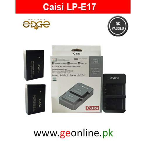 Caisi LP-E17 2 Batteries with Dual Type C Charger For Canon