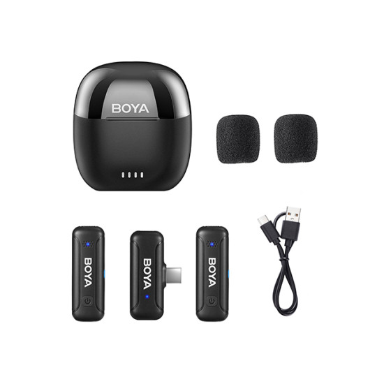 BOYA 3 Years Warranty - BY-WM3T-U2 Mini 2.4GHz Wireless Microphone with Charging Case For Type C 