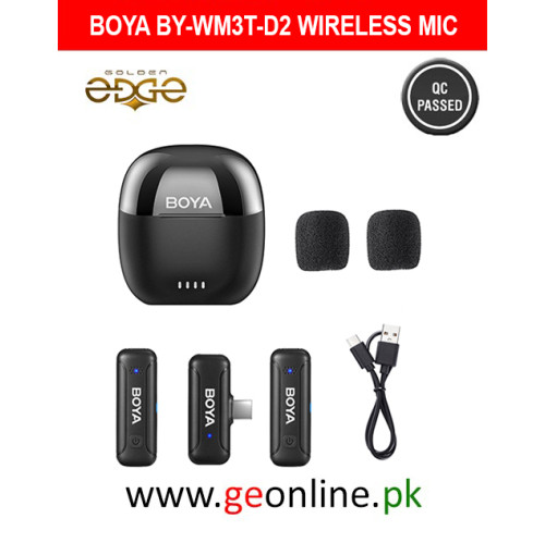 BOYA BY-WM3T-U2 Mini Wireless Microphone for Type-C | 2.4GHz | Charging Case | 3-Year Warranty | Geonline