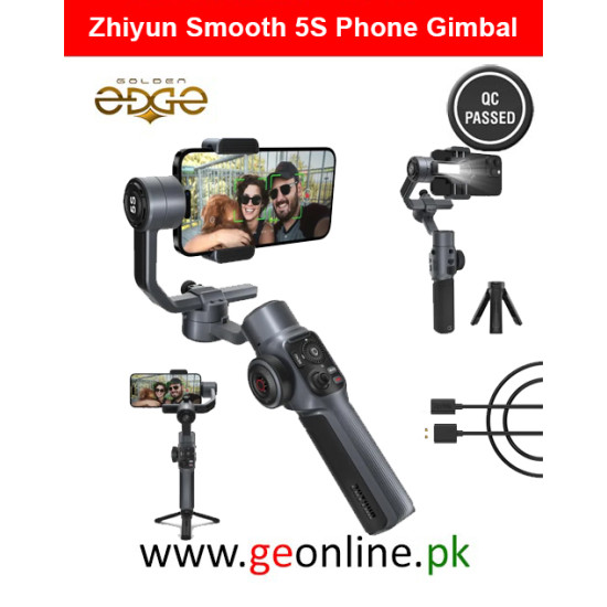 Zhiyun Smooth 5S Phone Gimbal, 3-Axis Smartphone Stabilizer with Built-in Fill Light