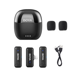 BOYA 3 Years Warranty - BY-WM3T-D2 Mini 2.4GHz Wireless Microphone with Charging Case For Iphone 
