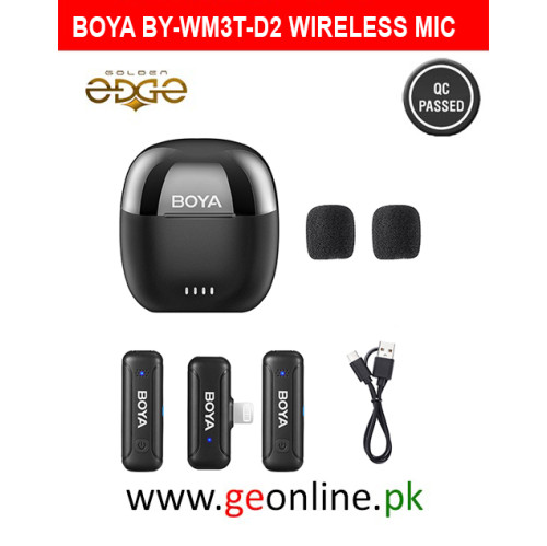 BOYA 3 Years Warranty - BY-WM3T-D2 Mini 2.4GHz Wireless Microphone with Charging Case For Iphone BOYA 3 Years Warranty - BY-WM3T-D2 Mini 2.4GHz Wireless Microphone with Charging Case For Iphone