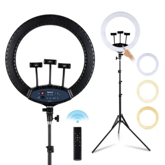 Jmary FM-19RS 19 inch LED Selfie Ring Light LCD Display Touch Screen Dimmable Light Makeup Ring Light