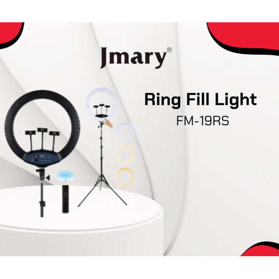 Jmary FM-19RS 19 inch LED Selfie Ring Light LCD Display Touch Screen Dimmable Light Makeup Ring Light