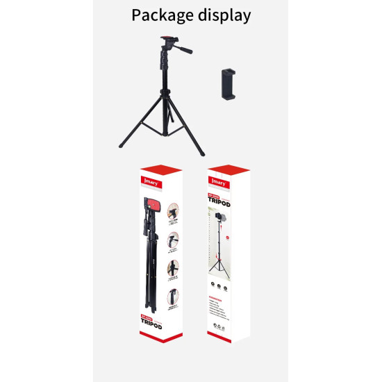 Jmary KP-2206 Camera and Mobile Tripod & Selfie Stick Extendable Cell Phone Tripod Stand With Mobile Holder