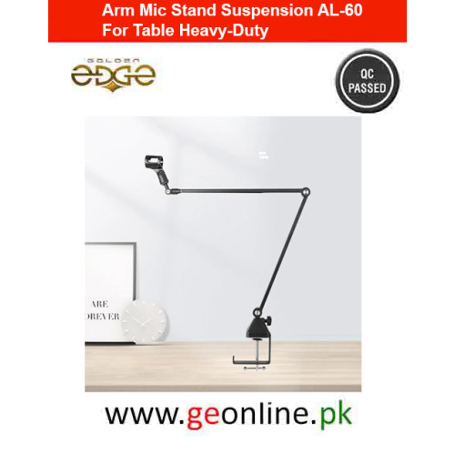 Premium 180° Boom Arm Mic Stand – Foldable Metal Desk Mount AL60