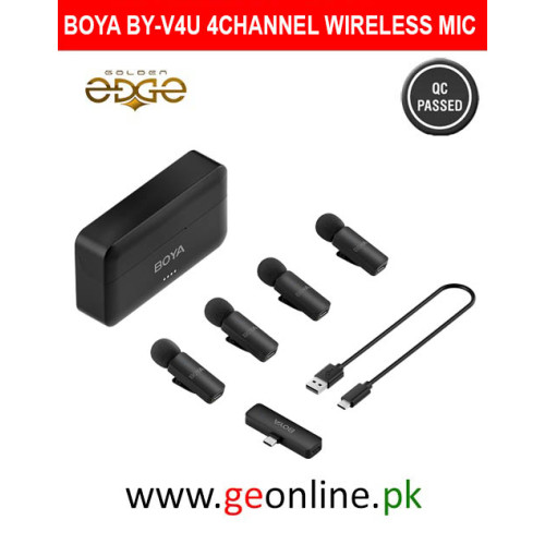 BOYA BY-V4 4-Channel Mini Wireless Microphone | 3-Year Warranty