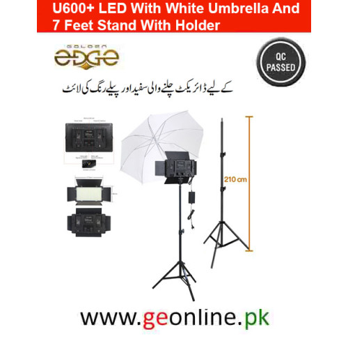 U600+ LED With White Umbrella And 7 Feet Stand With Holder Youtube Lighting Kit For Youtube Studio Tiktok Video Light