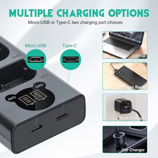 Caisi Dual Charger for Canon LP-E12 Battery