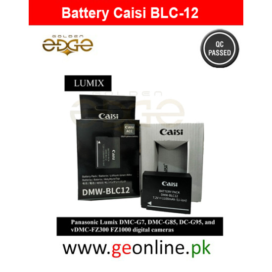 Caisi CS‑DMW‑BLC12 Battery – Compatible with Panasonic Lumix DMC‑G7/G85/FZ1000, 7.2 V 1100 mAh 