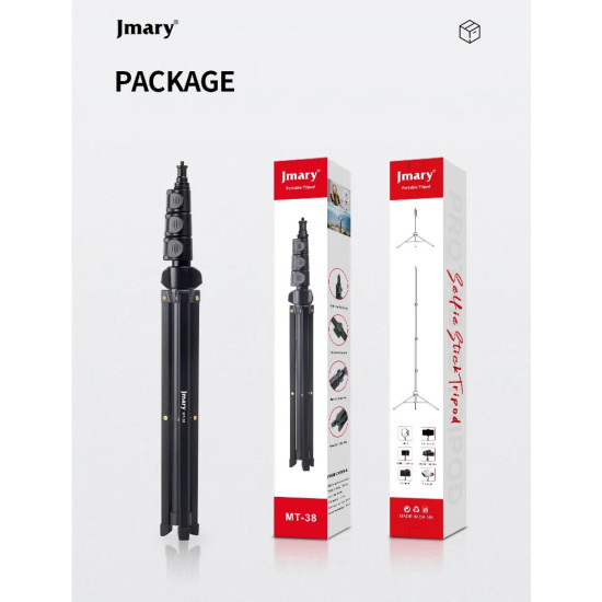 Jmary MT-38 Extendable Tripod Stand For DSLR Mobile Or Lighting 