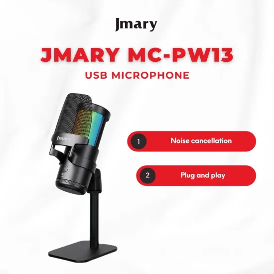Jmary MC-PW13 RGB Professional USB Microphone with Noise Reduction