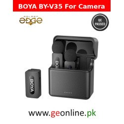 BOYA BY-V35 2.4 GHz Dual-Channel Wireless Microphone with 3.5mm TRS RX, 2 Transmitters and Charging Case