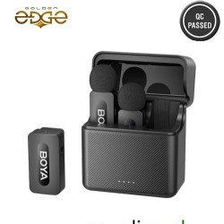 BOYA BY-V35 2.4 GHz Dual-Channel Wireless Microphone with 3.5mm TRS RX, 2 Transmitters and Charging Case