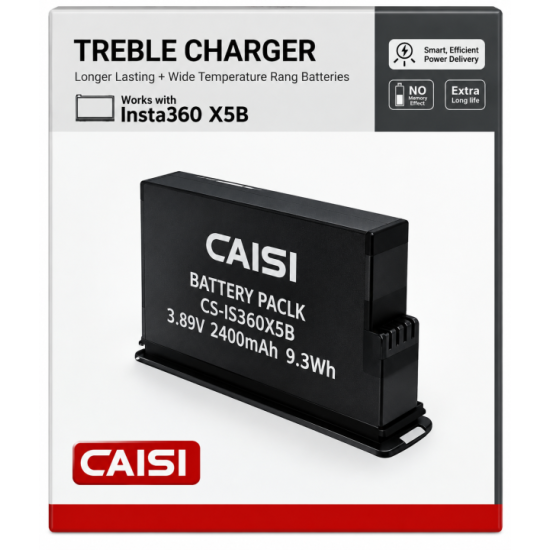 CAISI 2400mAh Rechargeable Lithium-Ion Battery for Insta360 X5 Camera (CS-IS360X5B)