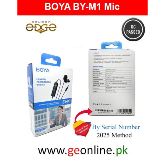Mic Boya M1 Lavalier Collar Microphone for ALL Devices (3 Years Warranty) Mic Boya M1 Lavalier Collar Microphone for ALL Devices (3 Years Warranty)