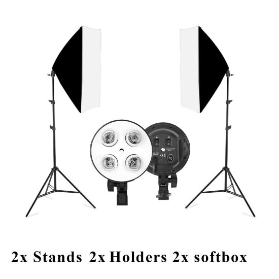 Continues 50x70CM Lighting Four Lamp Softbox Kit