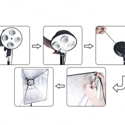 Continues 50x70CM Lighting Four Lamp Softbox Kit