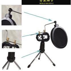Pop Filter Microphone Stand Tripod Boom Holder Desk Microphone Stander Pop Filter Microphone Stand Tripod Boom Holder Desk Microphone Stander