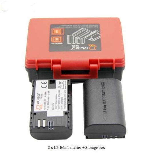 Bag Memory Cards Hard Case For Camera battery LP-E6 LP-E6n x2 and SD memory card's Holder Design AAA AA Cell