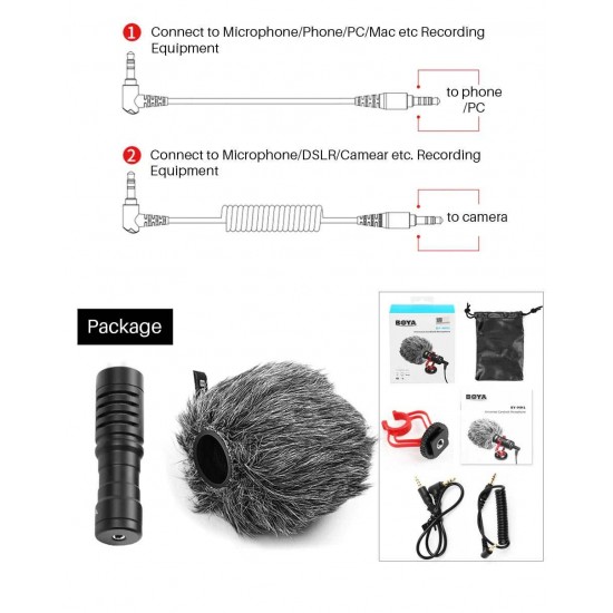 Mic BOYA BY-MM1 MM1 Compact On-Camera Video Microphone Youtube Vlogging Recording 2 Year Warranty